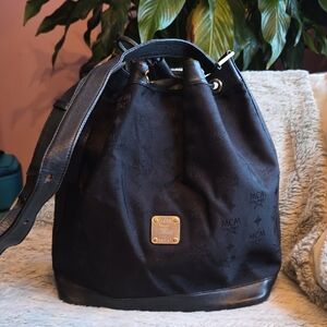 MCM Dark Leather Shoulder Bag